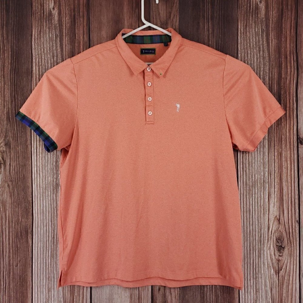 William Murray Mens Size XXL Orange Short Sleeve Golf Polo Shirt Stretch